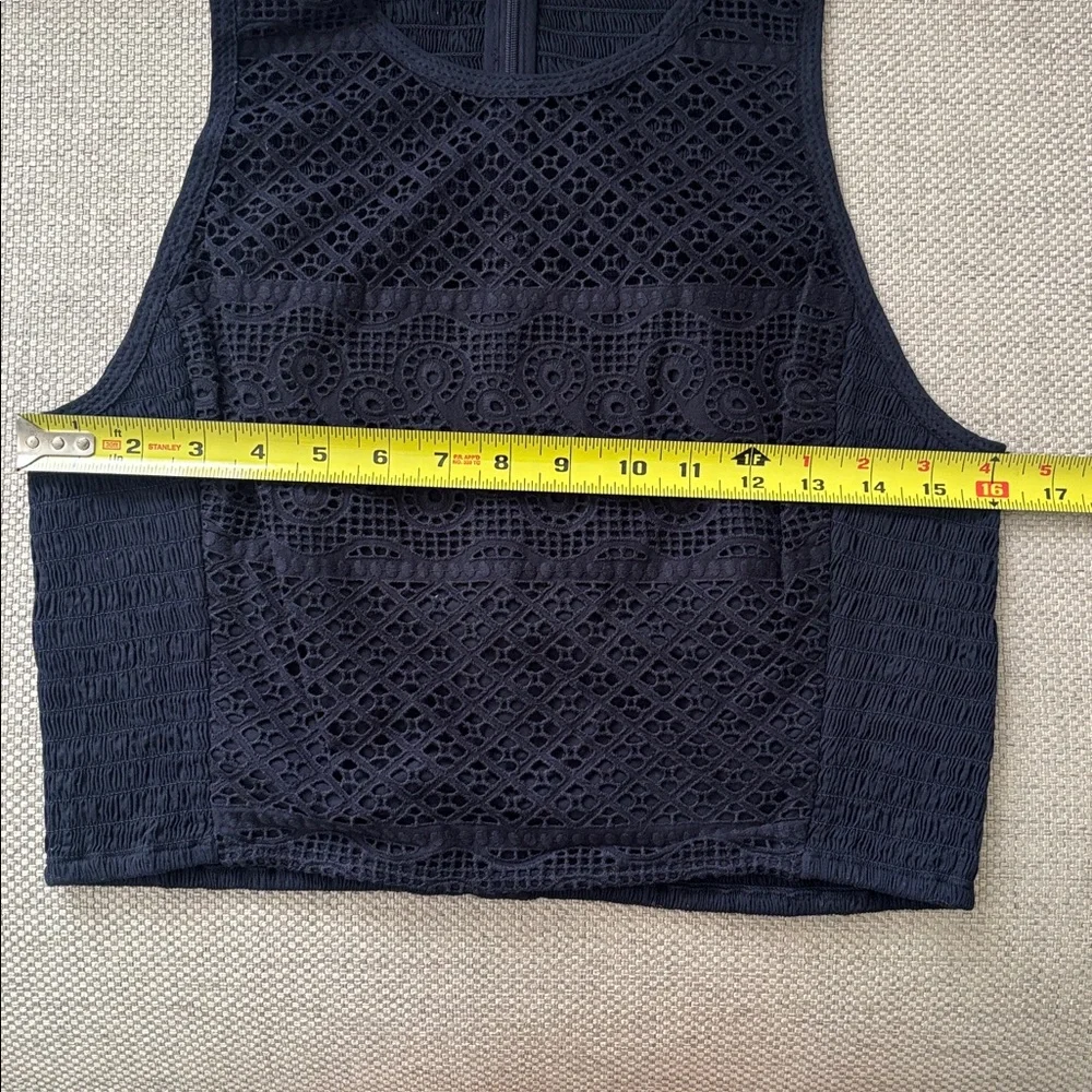 Rebecca Taylor Navy Lace Crop Top ( New ) - Picture 3 of 12